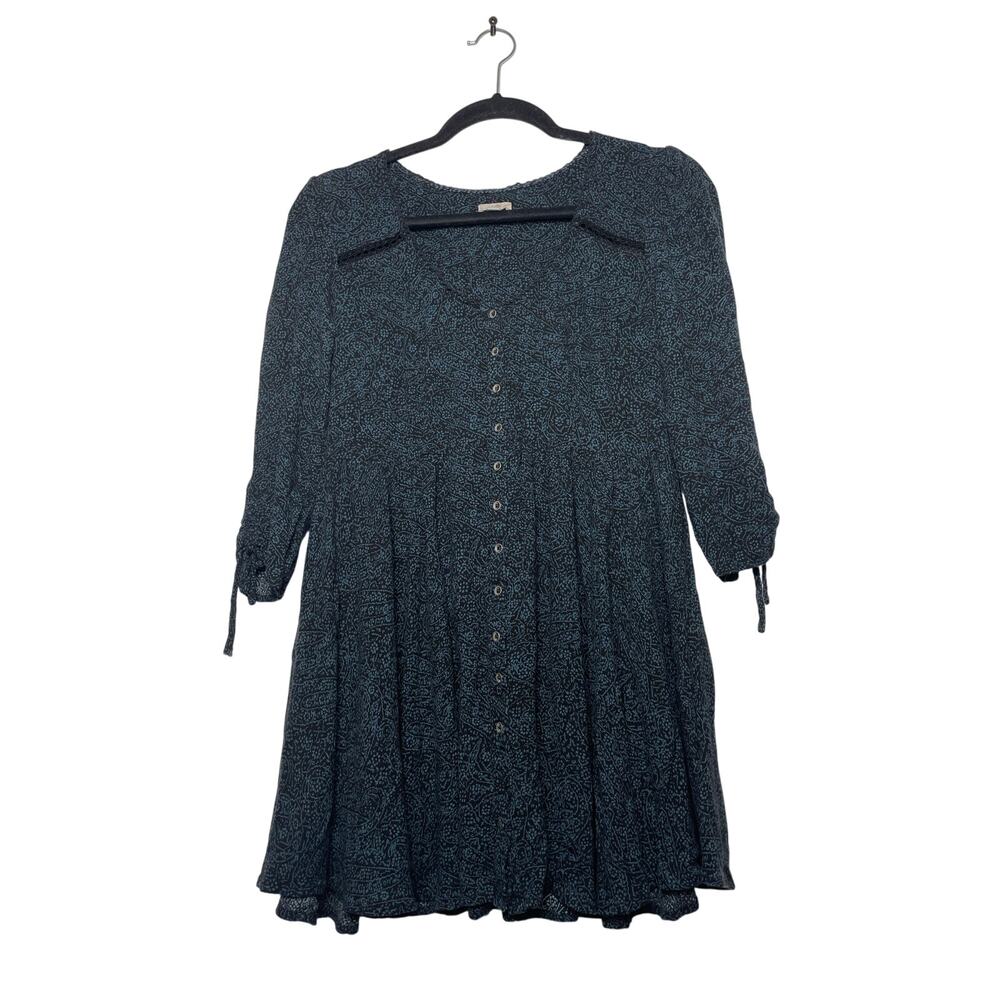 Ecote Y2K Babydoll Top Dark Floral Romantic Womens Sz M Whimsigoth Black Blouse